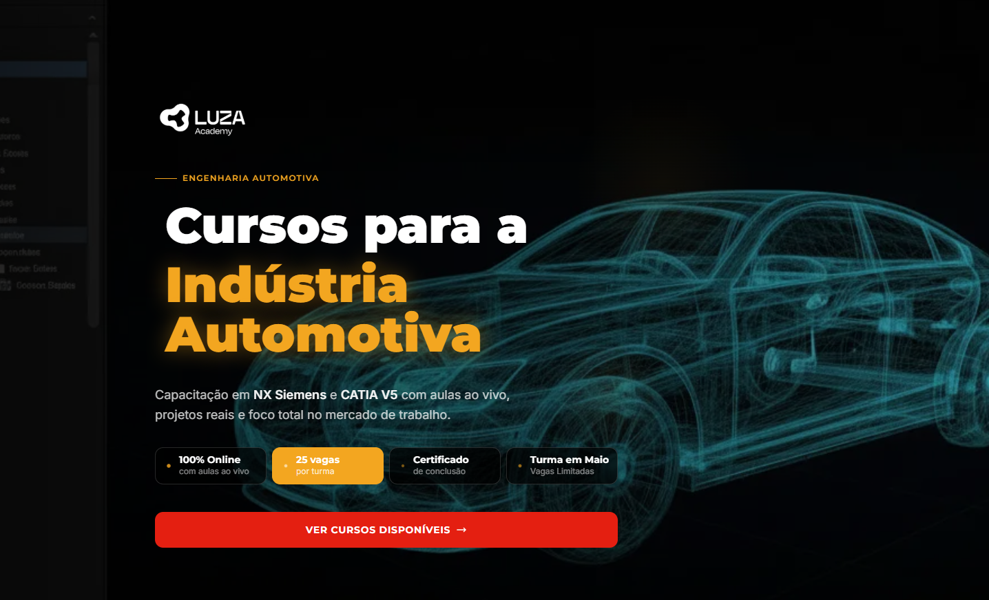 Landing page entregue para Luza Academy