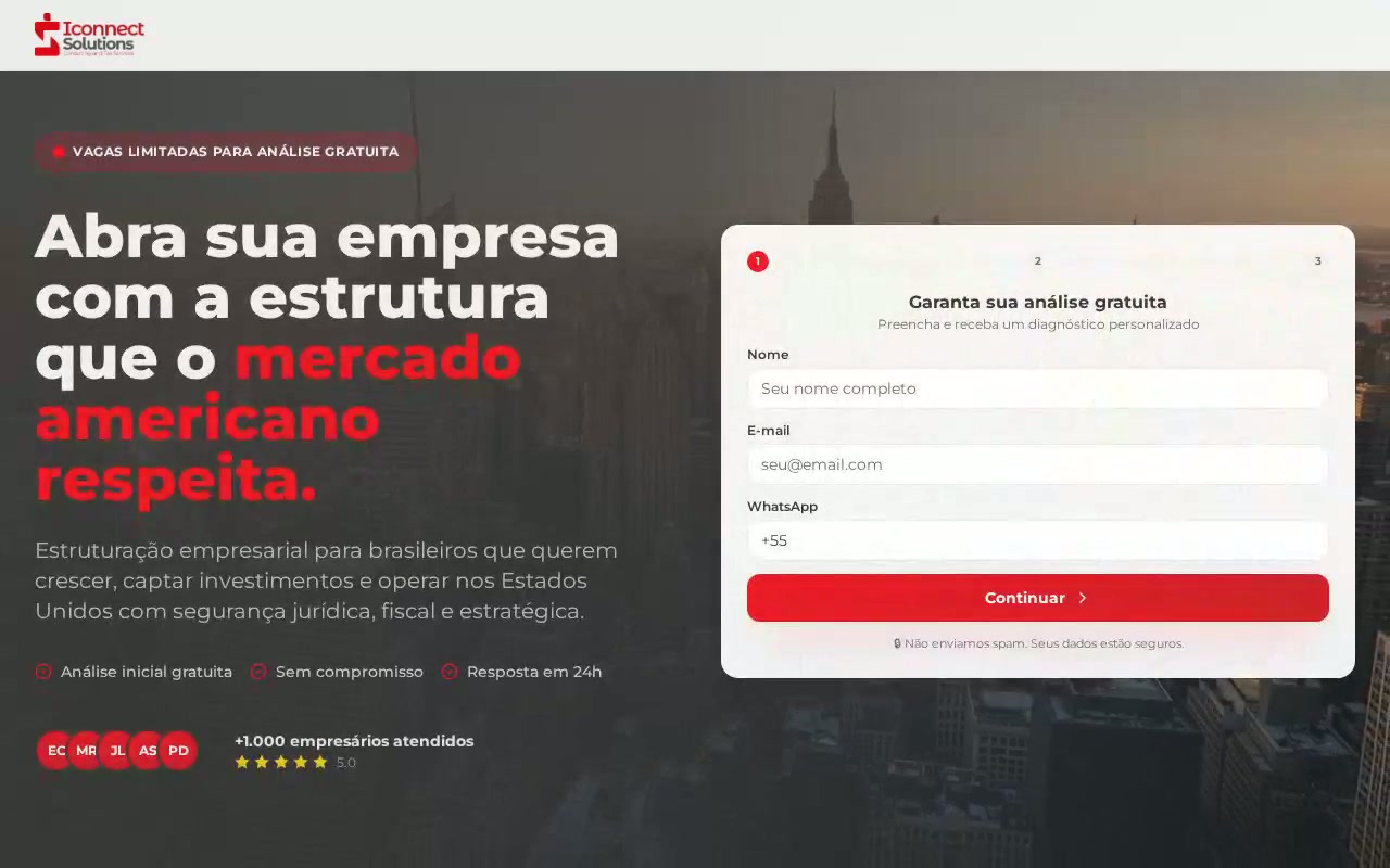 Site entregue para iConnect SC