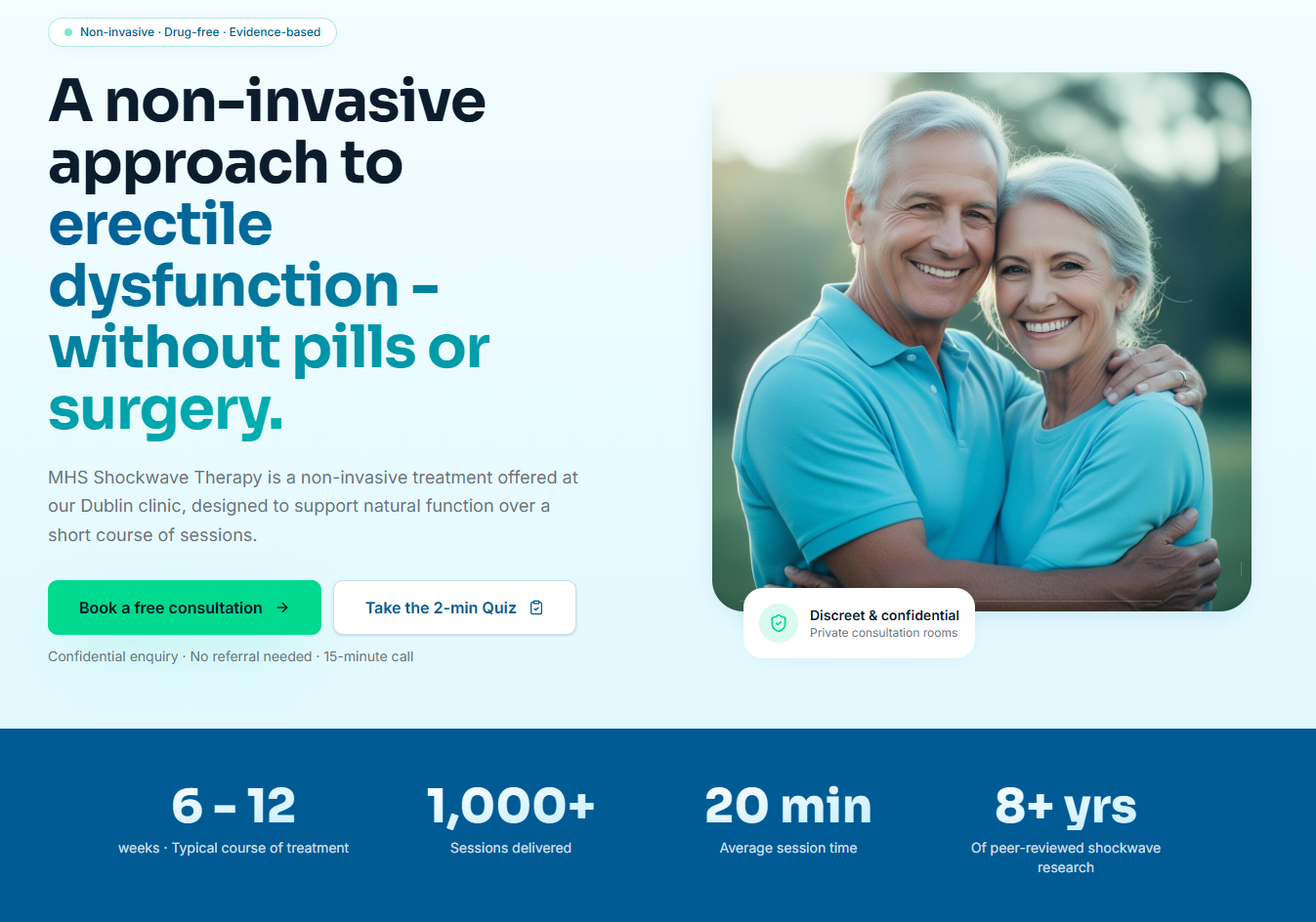 Landing page entregue para MHS Shockwave Therapy