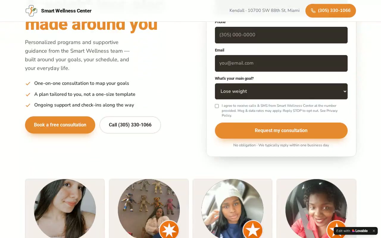 Site entregue para Smart Wellness Miami